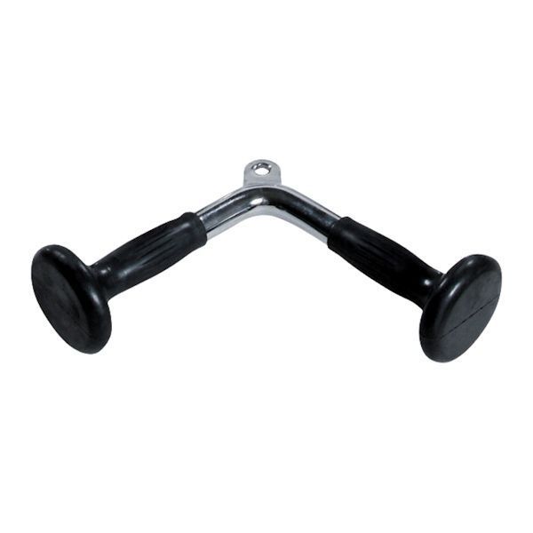 YORK BARBELL TRICEPS PRESS-DOWN CHROME BAR WITH RUBBER ERGO GRIPS