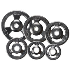 YORK BARBELL ISO-GRIP RUBBER ENCASED STEEL OLYMPIC PLATES