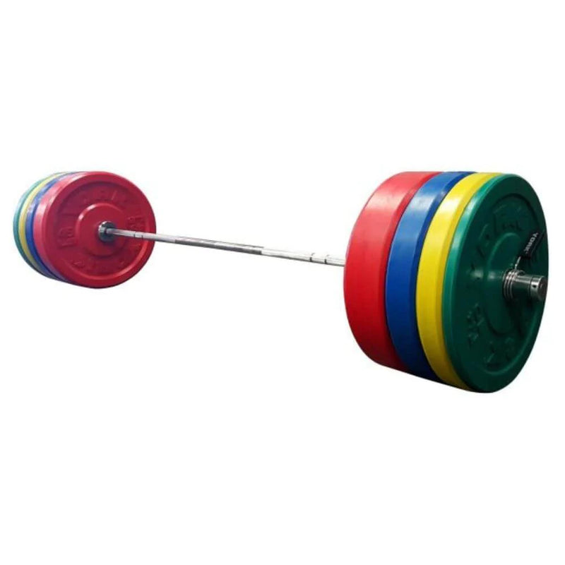 YORK BARBELL USA COLORED BUMPER PLATE & BARBELL SETS