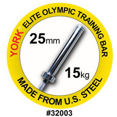 YORK BARBELL WOMEN'S ELITE COMPETITION 15KG OLYMPIC TRAINING BAR