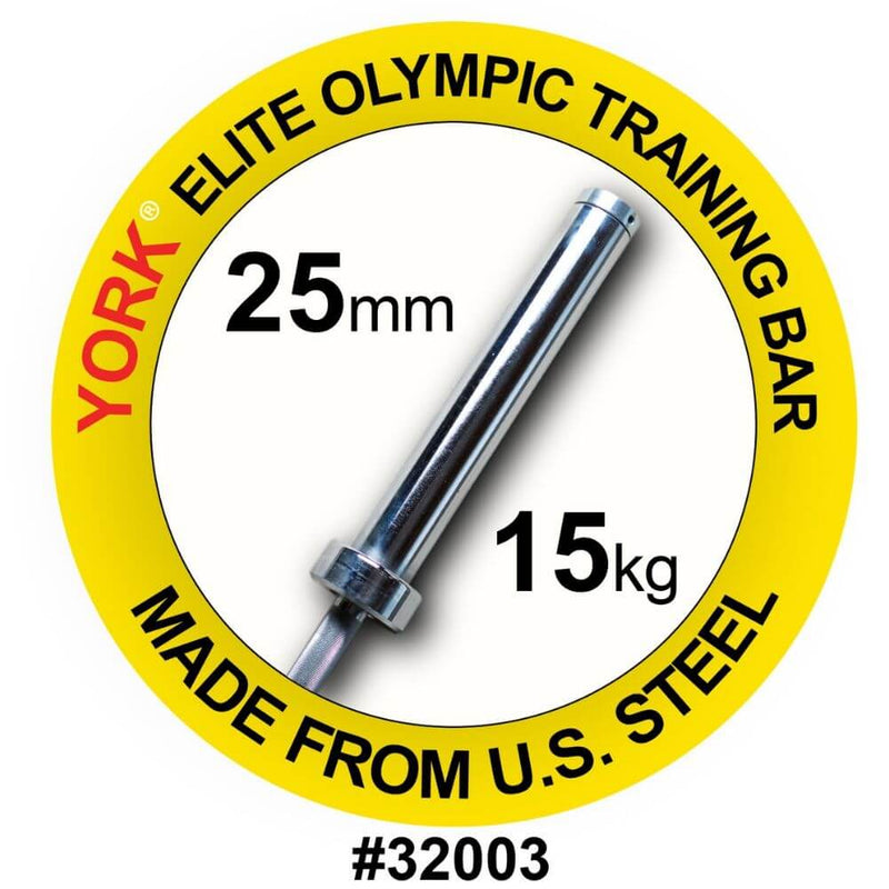 YORK BARBELL WOMEN'S ELITE COMPETITION 15KG OLYMPIC TRAINING BAR