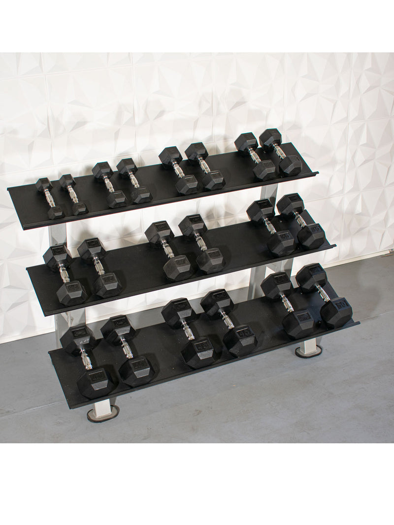 Muscle D Rubber Hex Dumbbell Set 5lb to 25lb MD-RHDS5-25