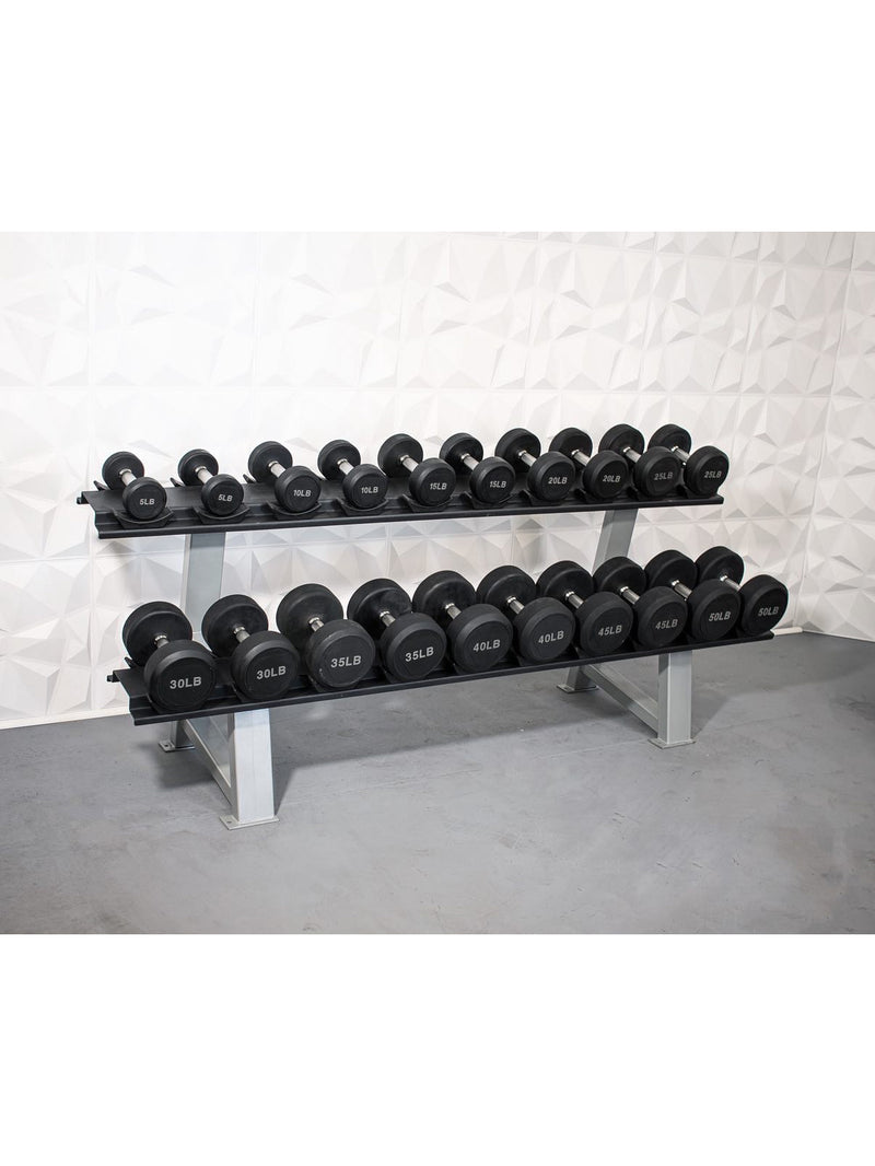 Muscle D Fitness Pro Rubber Dumbbell Set 5 to 100 MD-PDS5-100